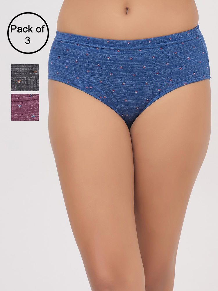 Clovia Women Multi-Color Cotton Printed Hipsters Panties (Pack of 3)-picture-29