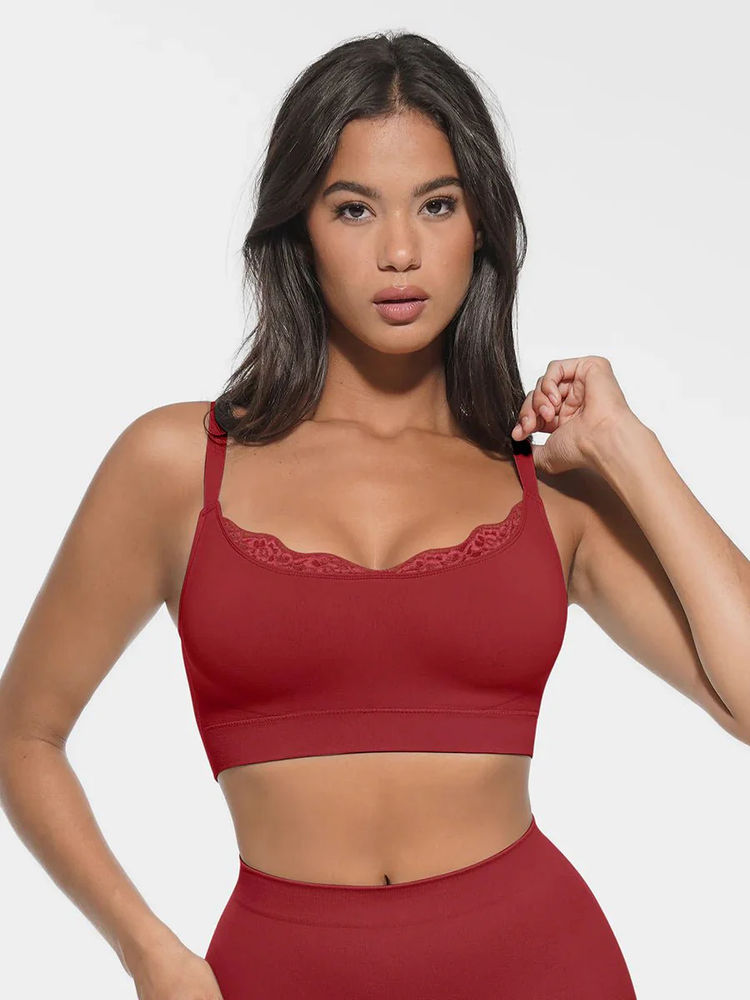 Shop The Edit Red Solid Regular Fit Bra-picture-28
