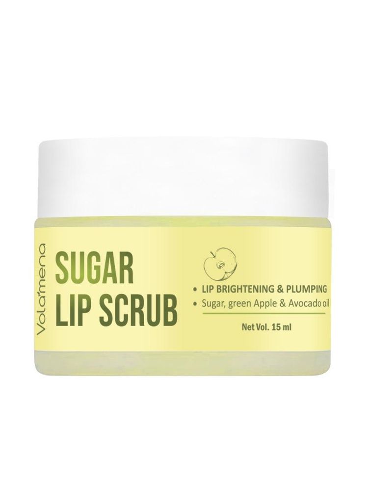 Volamena Lip Scrub With Sugar, Green Apple Extract & Avocado Oil