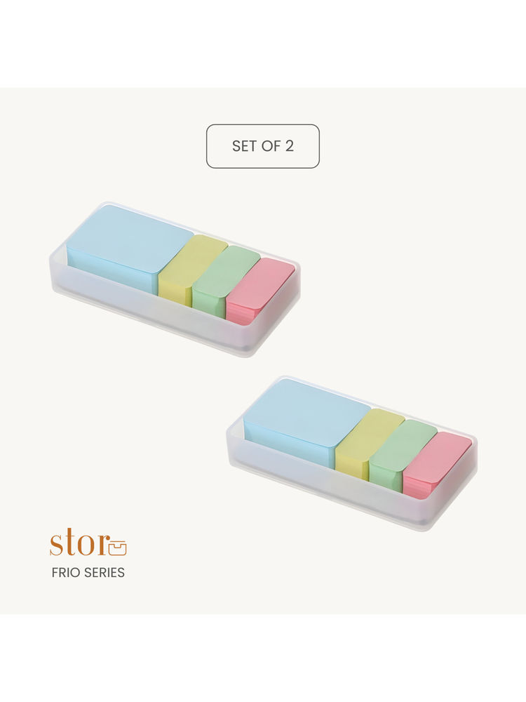 STOR Stackable White Polypropylene Organisers (Pack of 2)-image-3