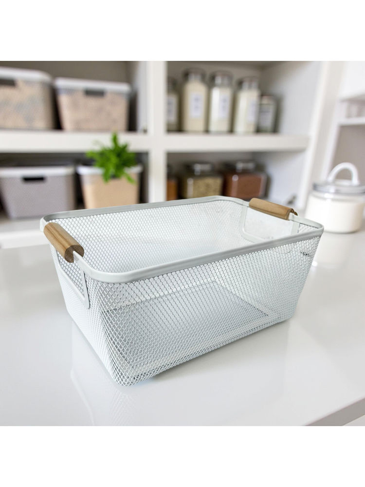 STOR Ecru White Mesh Space Saver Storage Basket-picture-28