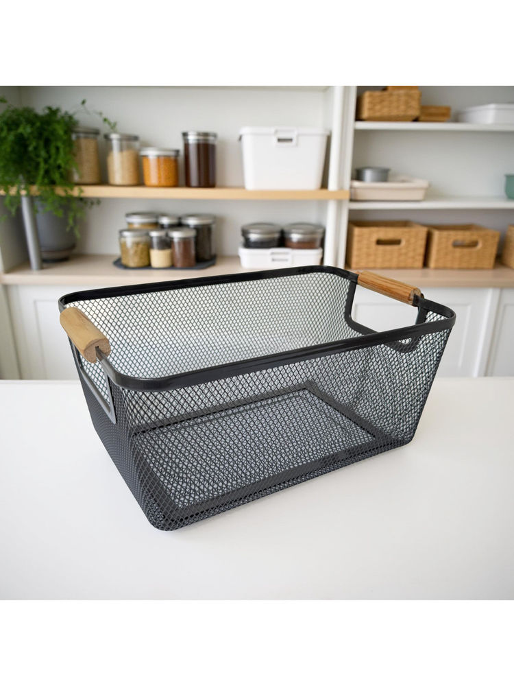 STOR Ash Black Mesh Space Saver Storage Basket-picture-12