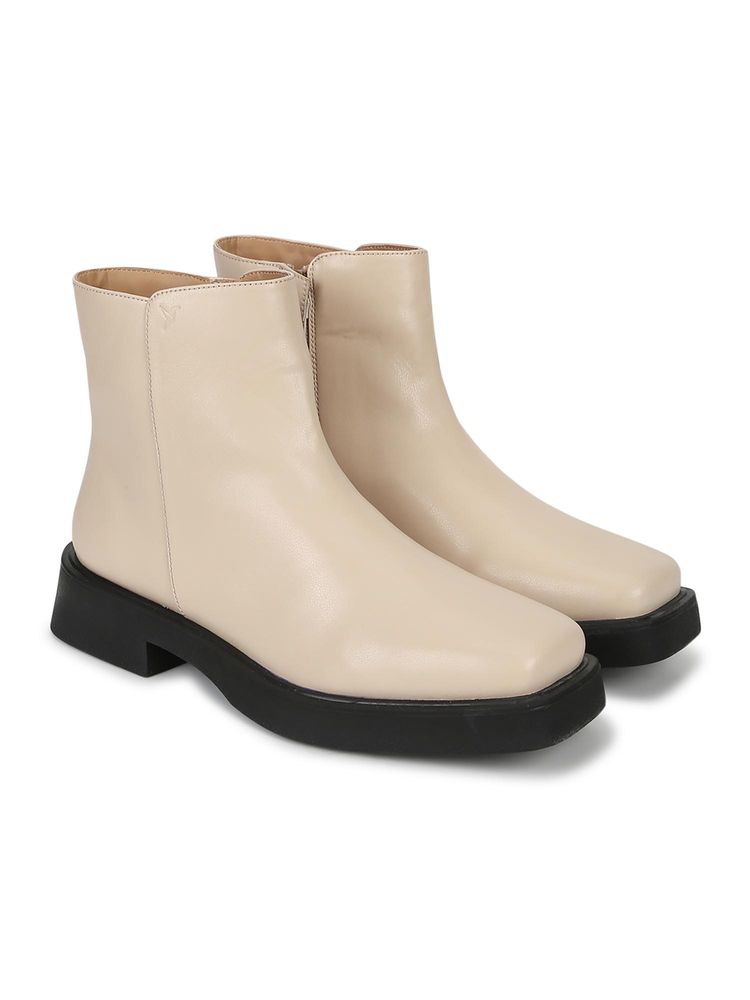 Yoho Women High Casual Boots - Beige-image-24