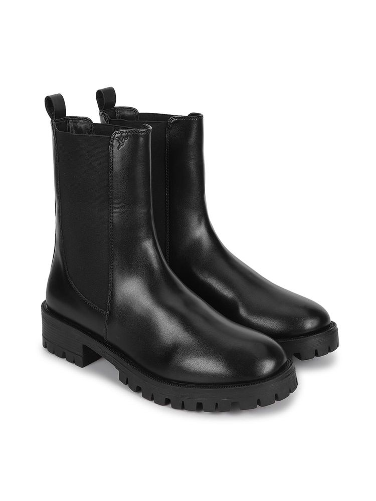 Yoho Women High Chelsea Boots - Black-picture-49