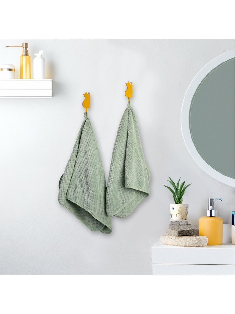 Voncasa Von Casa Polyester Mint Green Hand Towel Set Of 2-picture-10