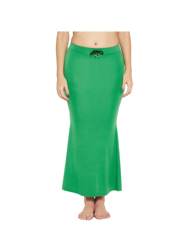 Secrets By Zerokaata Women Solid Mermaid Fit Saree Petticoat - Green-picture-4