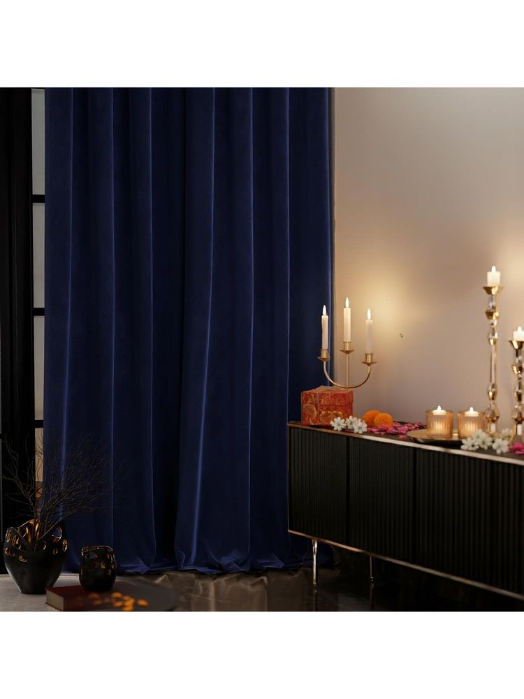 Stoa Paris Velvet Blue Enigma Door Curtain-image-0