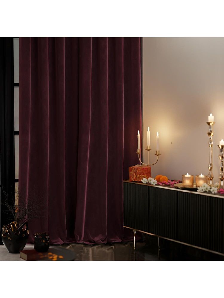 Stoa Paris Velvet Vintage Rose Door Curtain-image-31