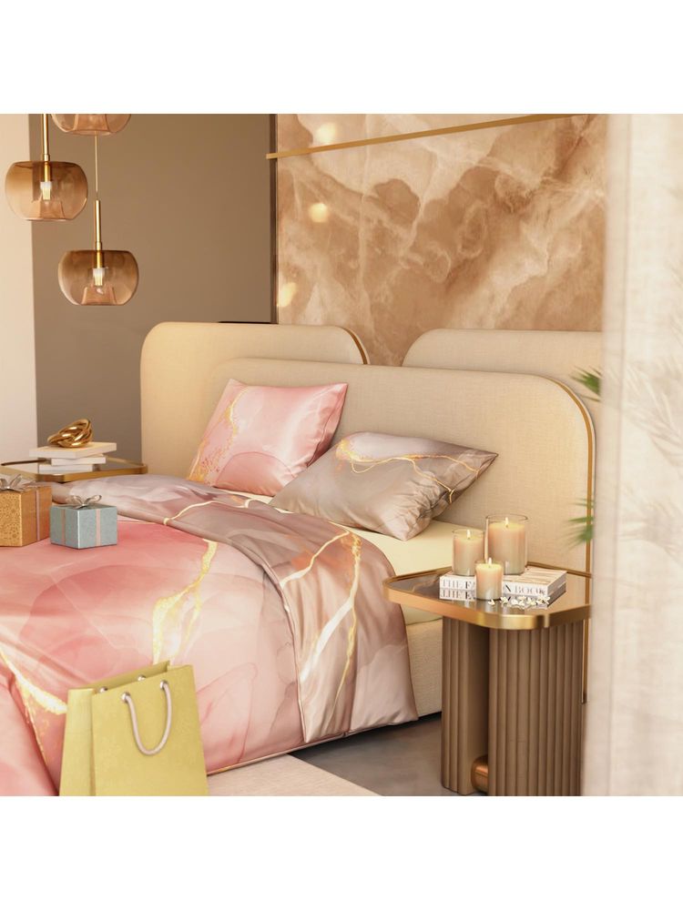 Stoa Paris Louvre 300 Tc Dawn Brushstroke Bedsheet with 2 Pillow Covers (King)-picture-24