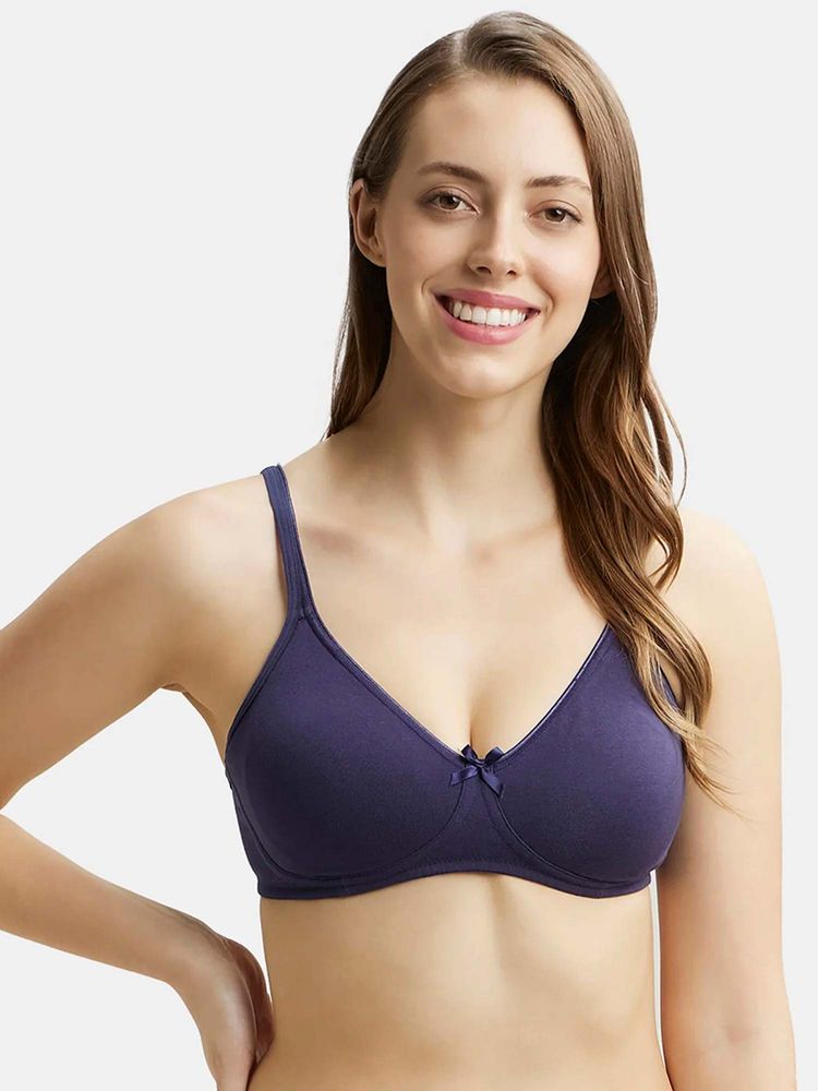 Jockey 1722 Wirefree Non Padded Cotton Elastane Everyday Bra - Classic Navy-picture-12