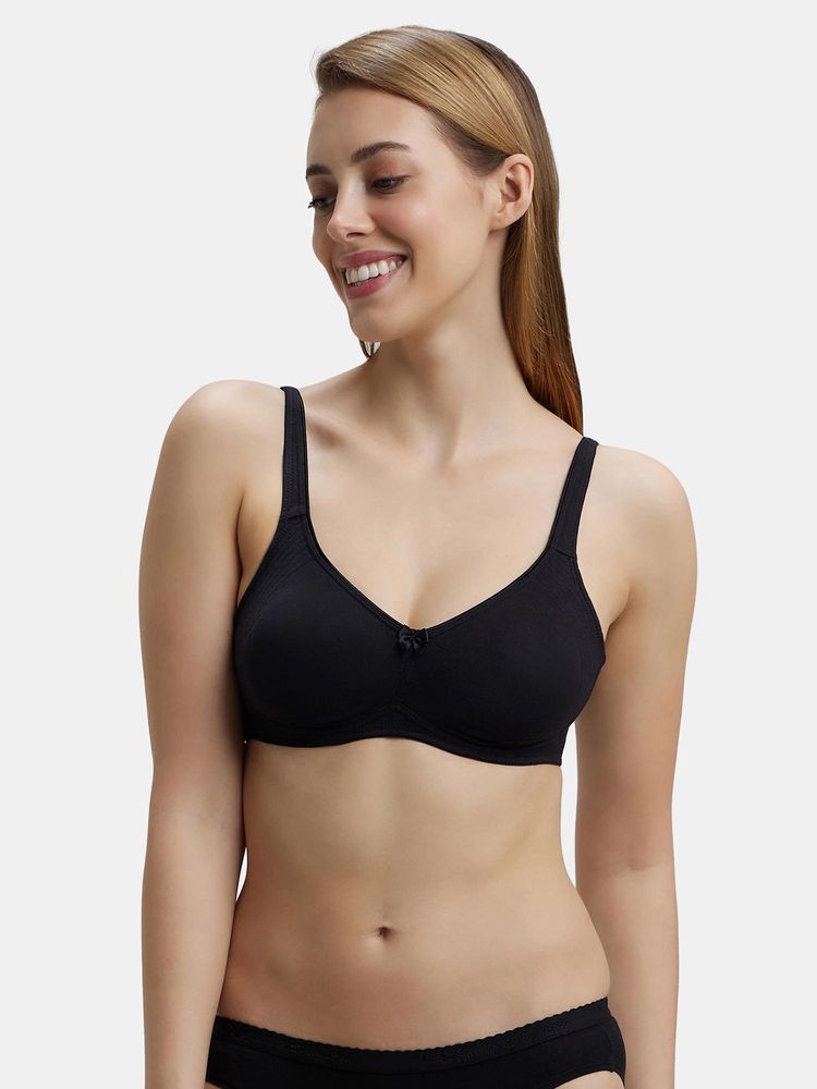Jockey 1250 Wirefree Non Padded Cotton Elastane Everyday Bra - Black-picture-23