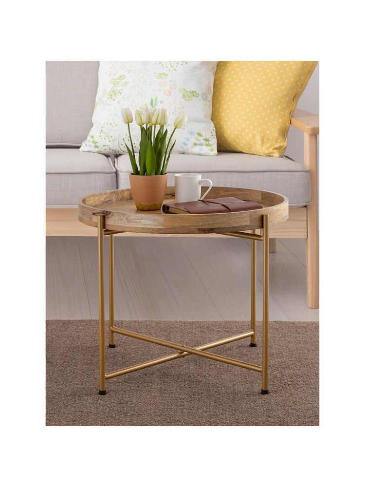 Metalsmith Elegant Gold Wooden Side Table (small)