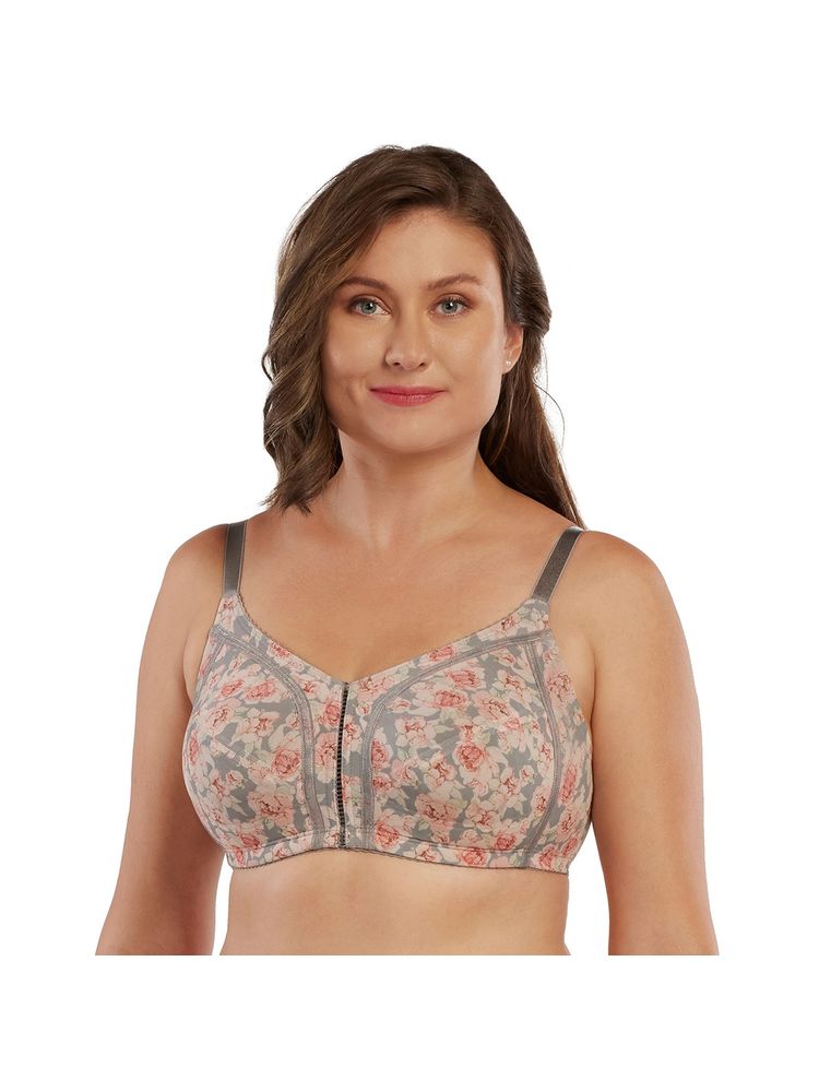 Enamor Womens F097-non Padded Wirefree Full Coverage Smooth Contour Lift Bra Grey-picture-11