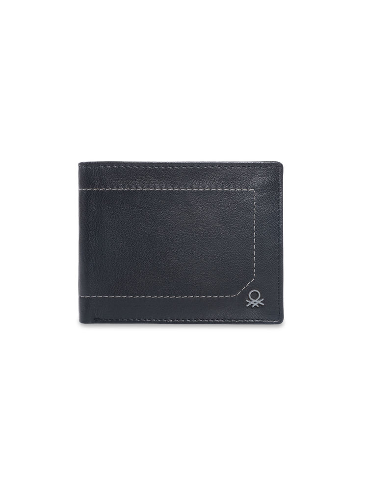 United Colors of Benetton Men Galway Black Bi-Fold Leather Wallet-image-24