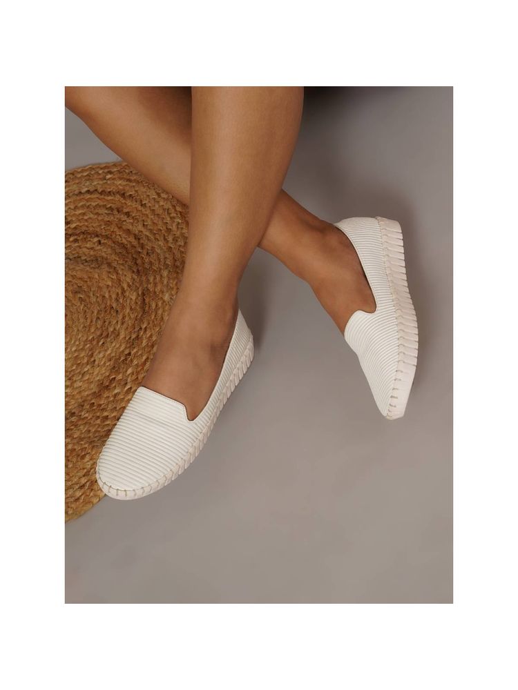 Sherrif Shoes White Textured Loafers-picture-19