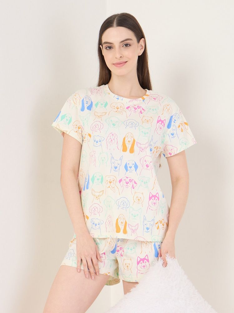 Sweet Dreams Womens Printed T-Shirt And Shorts-picture-22