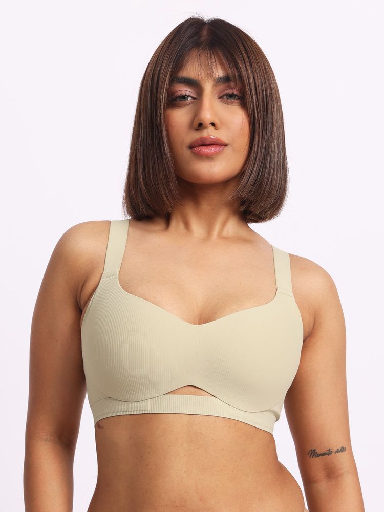 Krvvy Wire-Free Comfort For A-C Cup Sizes Everyday Padded Bra Green-picture-24