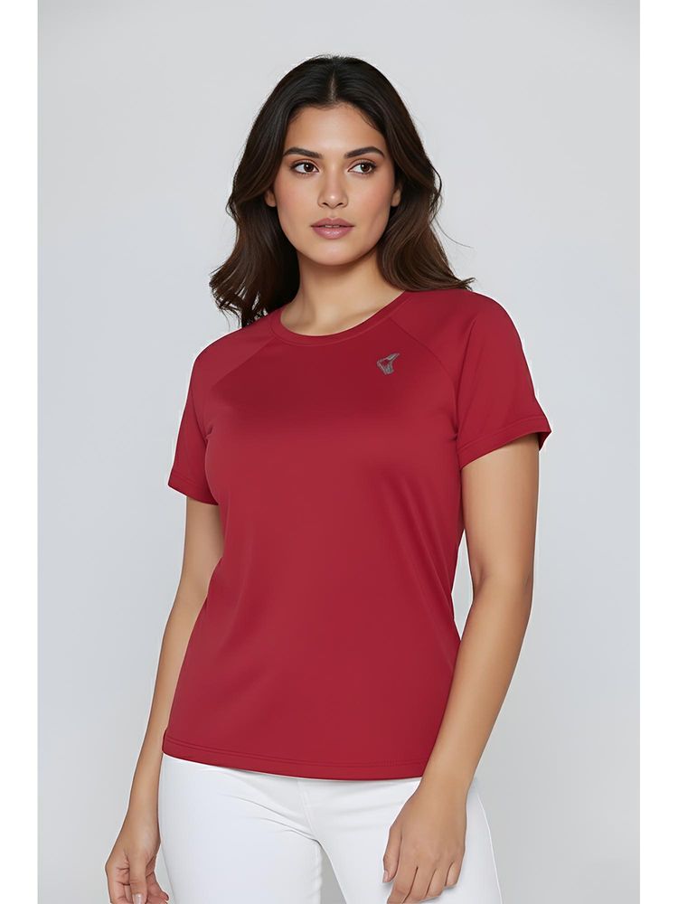 Zivame Zelocity Quick Dry Relaxed T-Shirt - Deep Claret-picture-3