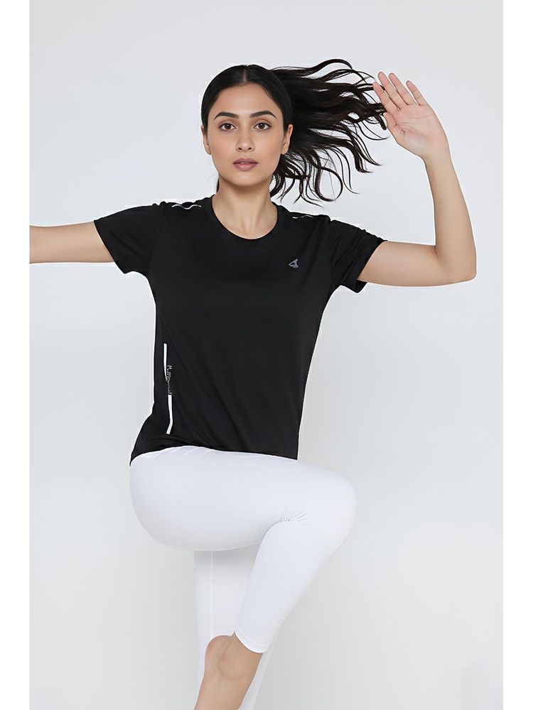 Zivame Zelocity Quick Dry Relaxed T-Shirt - Black Beauty-image-1