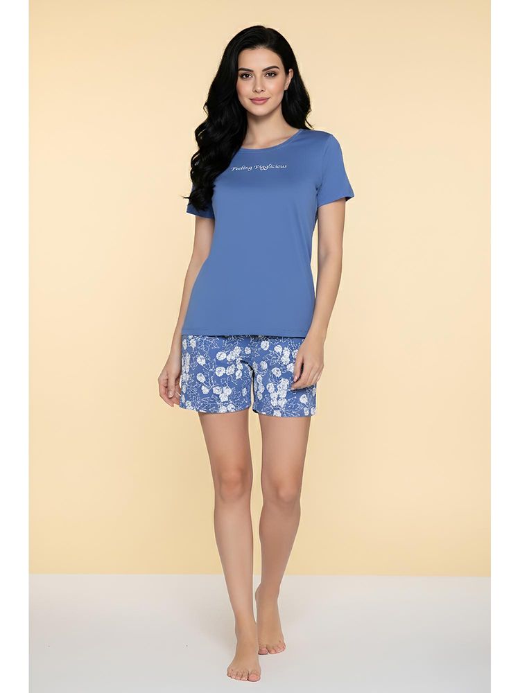 Zivame Knit Cotton Sleep T-Shirt And Shorts - Riviera-picture-29