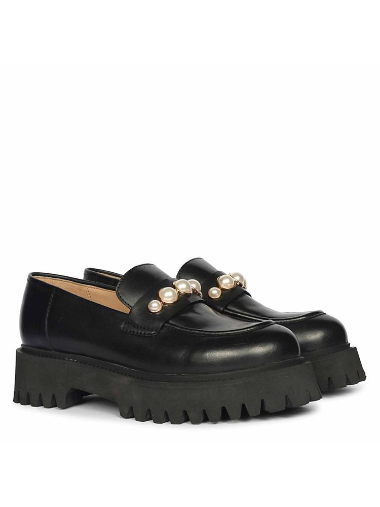 Saint G Womens Black Leather Loafers-picture-37