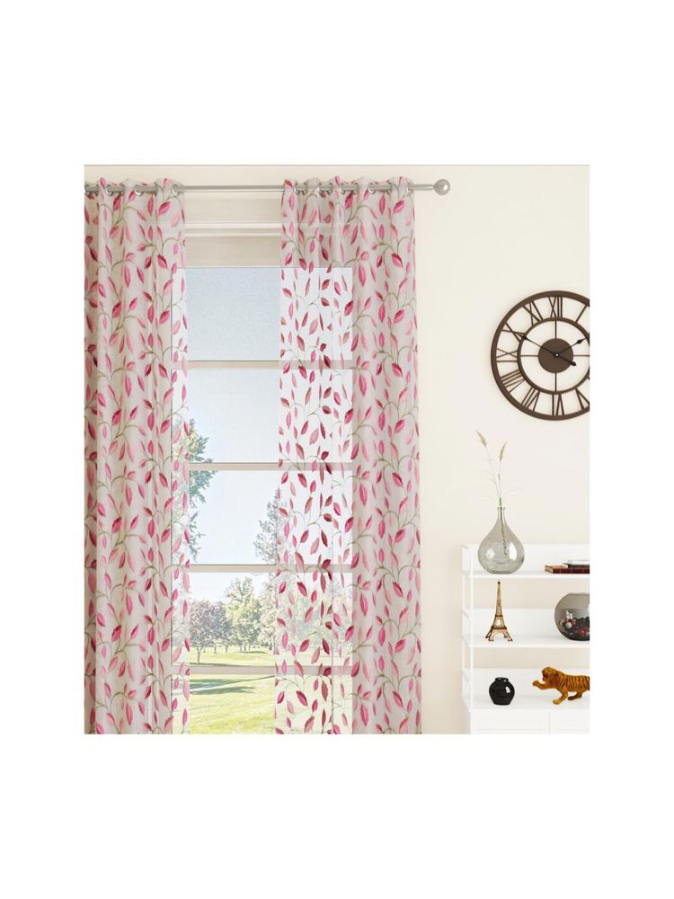 GM 7 Feet Floral Grommet Single Sheer Door Curtain Panel-picture-12