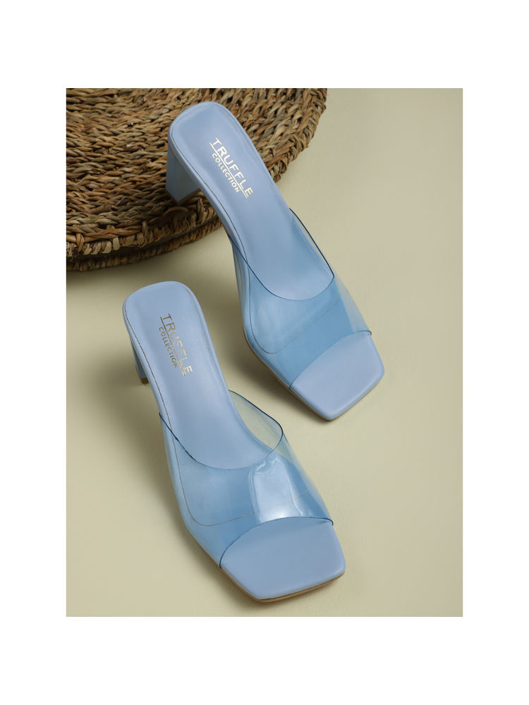 Truffle Collection Blue Solid Heels-picture-17