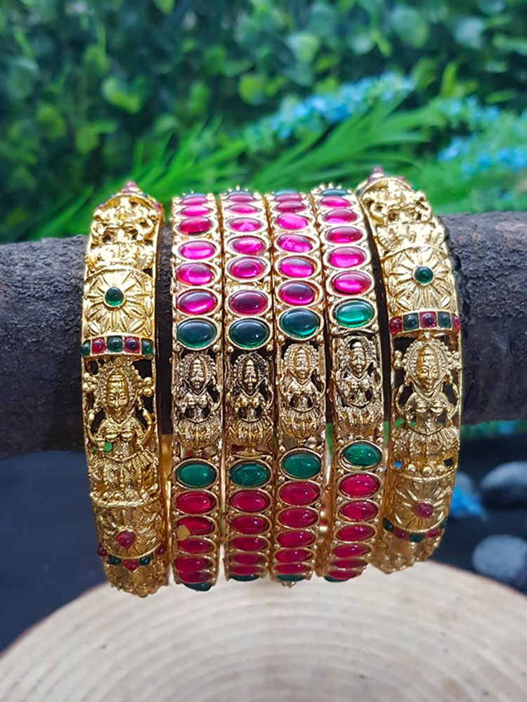 GRIIHAM Women Copper Bangles (Pack of 6)-image-7