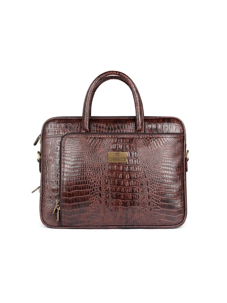 The Clownfish Crocodilian Laptop Bag - Brown-picture-32