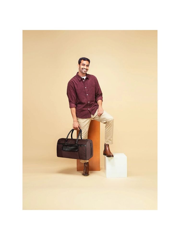 The Clownfish Alwyn Men Travel Duffle Bag with Detachable Strap - Brown-image-31