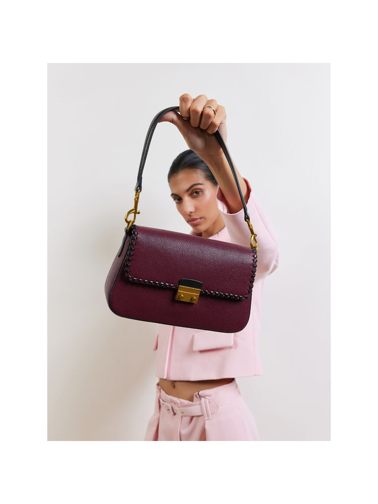 MIRAGGIO Women Maroon Textured Casual Handbag (S)-picture-20