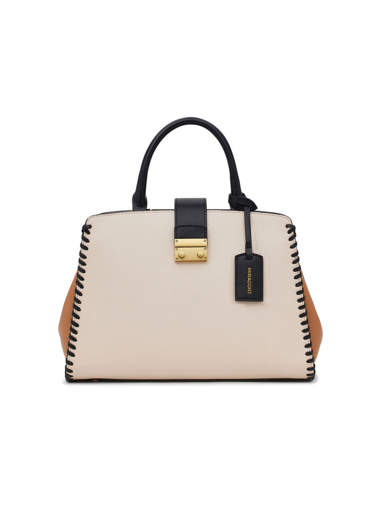 MIRAGGIO Beige Textured Dune Handbag (M)-picture-22