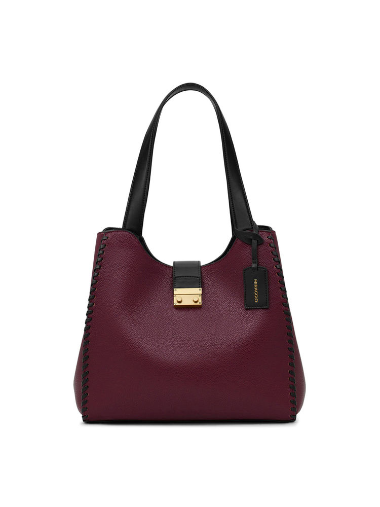 MIRAGGIO Thea Wine Hobo Bag Shoulder Handbag