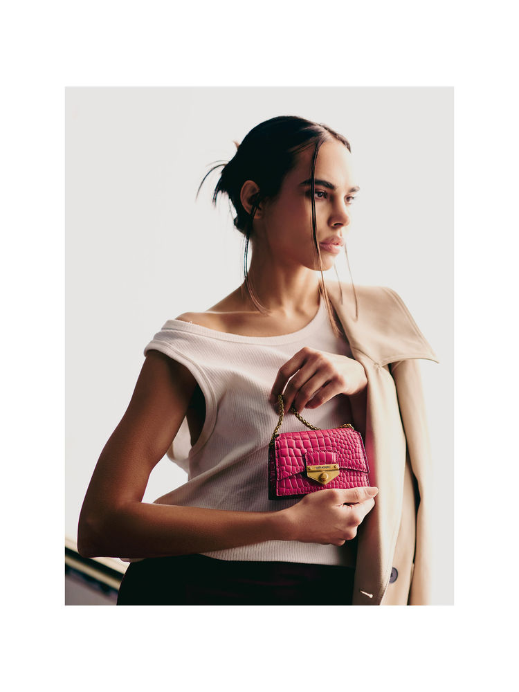 MIRAGGIO Pink Anna Micro Sling Bag with Detachable Strap for Women (S)-picture-24