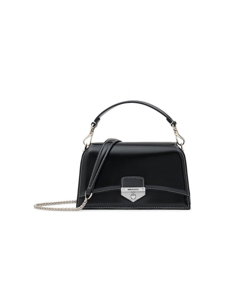 MIRAGGIO Black Hannah Crossbody Bag with Detachable Strap for Women (M)-image-28