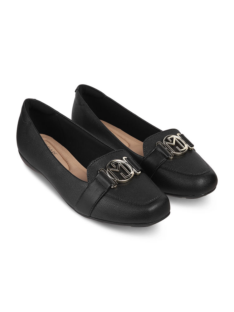 MODARE Black Round Toe Pu Tpr Pair Of Loafers-image-24