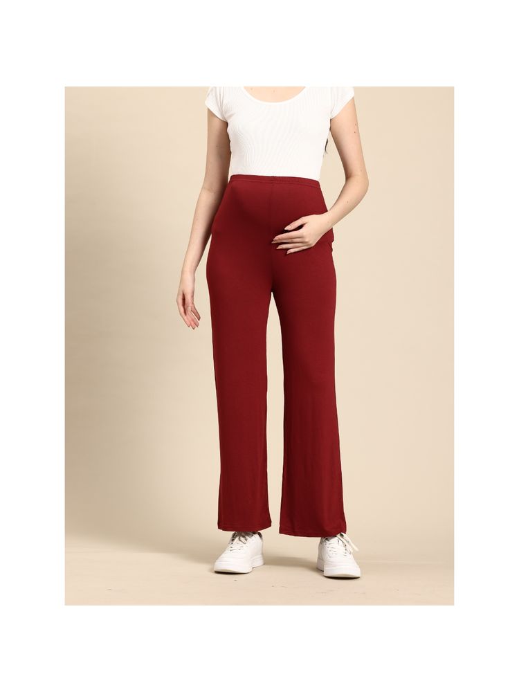 Blush9 Maternity Maroon Maternity Palazzo-picture-4