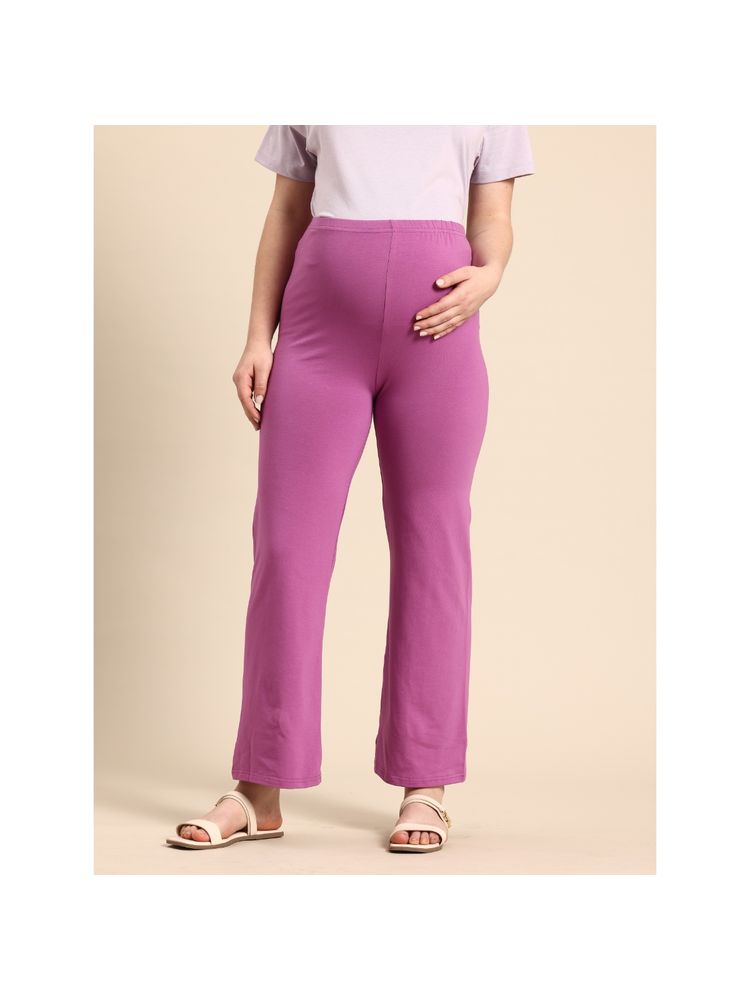 Blush9 Maternity Purple Colour Maternity Palazzo-image-29