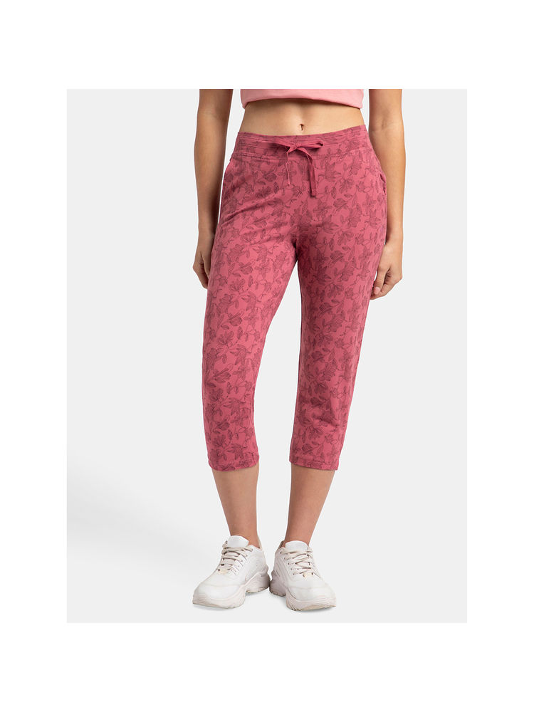 Jockey 1300 Women Super Combed Cotton Elastane Printed Capri - Rosewine-picture-21