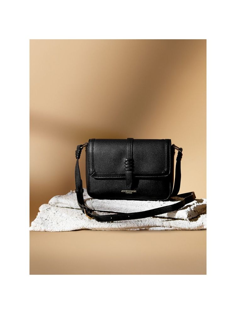 Accessorize London Womens Faux Leather Black Artisan Sling Bag-image-28