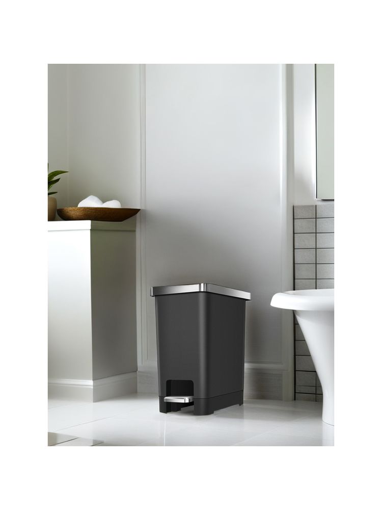 OBSESSIONS Black Plastic Step Dustbin with Fingerprint Resistant (10 L)-picture-26