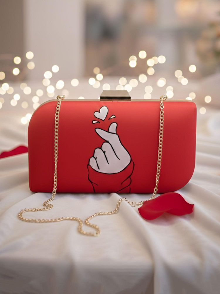 ARTKLIM Finger Heart Design Printed Clutch-picture-47