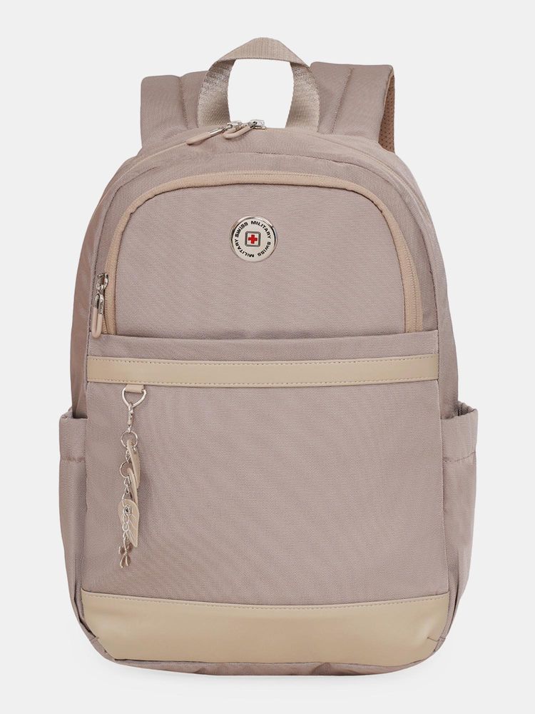Swiss Military Oasis 15.4 Laptop with Organizer and Bottle Holder, Beige Backpack-image-36