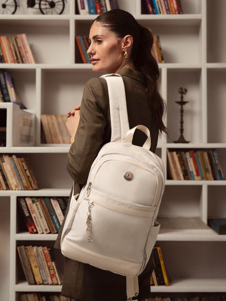 Swiss Military Oasis 15.4 Laptop with Organizer and Bottle Holder, 15L Backpack - White-picture-25