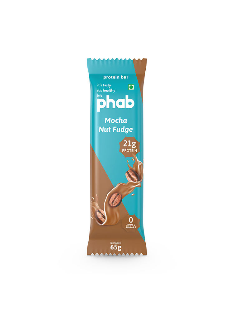 Phab Mocha Nut Fudge 21g Protein Bars (Pack of 6)