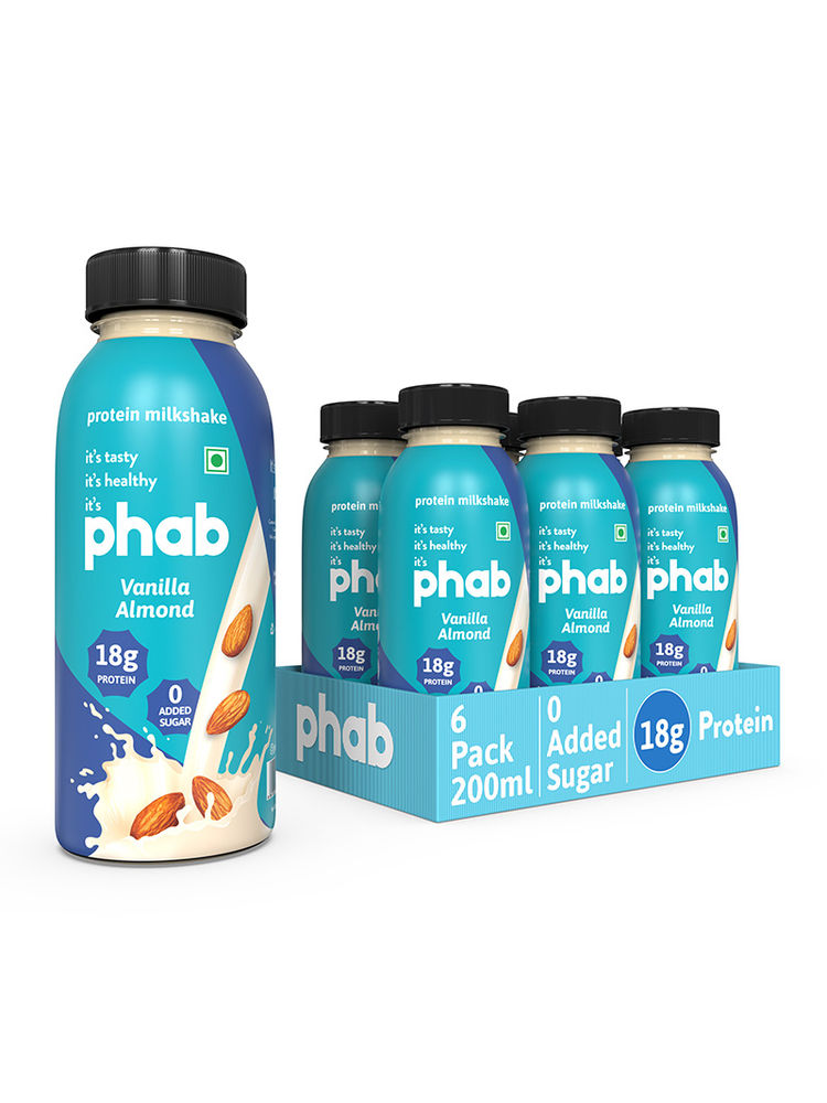 Phab Vanilla Almond 18g Protein Milkshakes (Pack of 6)-picture-19