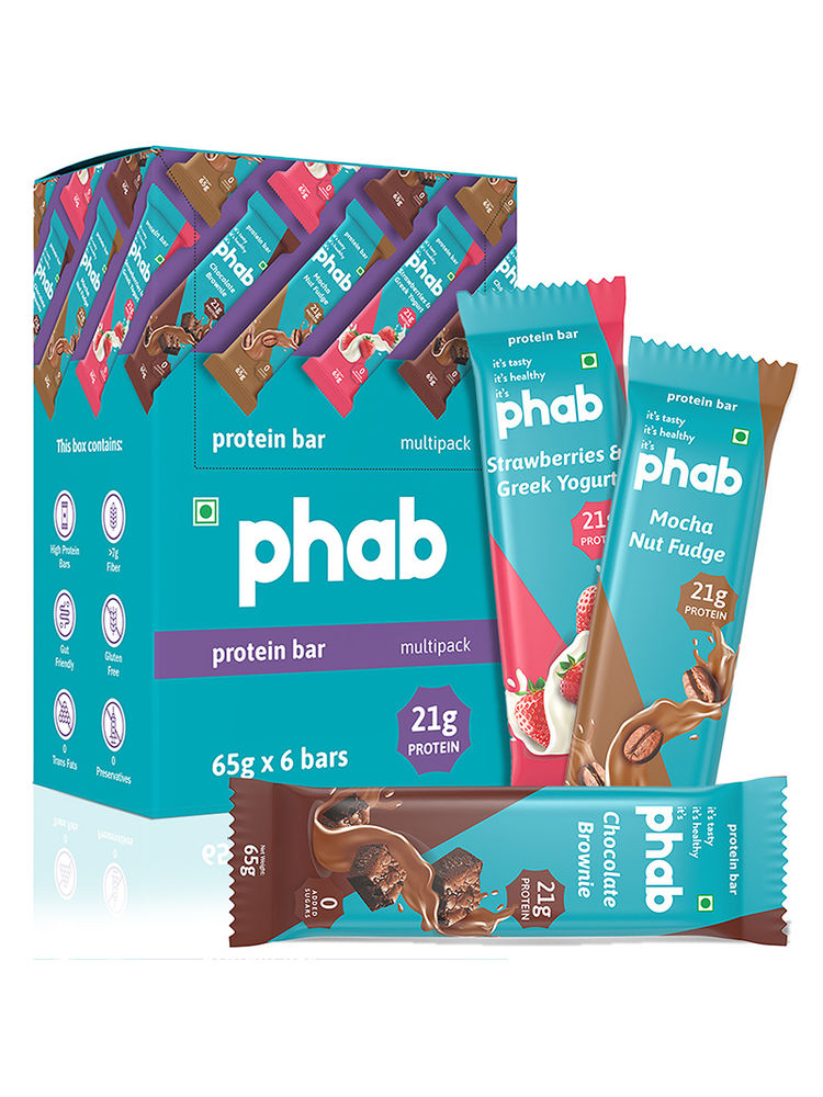 Phab Variety Pack 21g Protein Bars (Pack of 6)