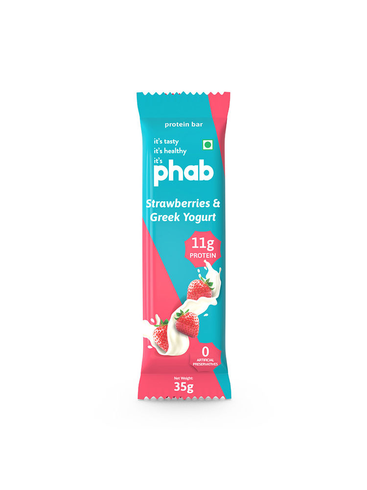 Phab Strawberries & Greek Yogurt 11g Protein Bars (Pack of 6)