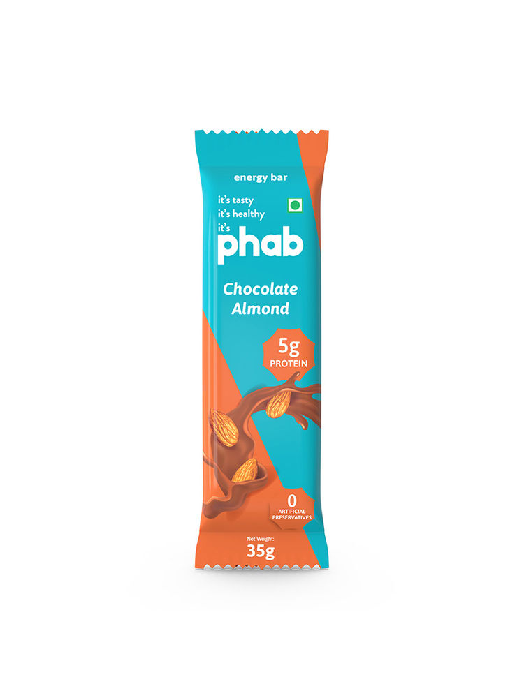 Phab Chocolate Almond 5g Protein Energy Bars (Pack of 12)