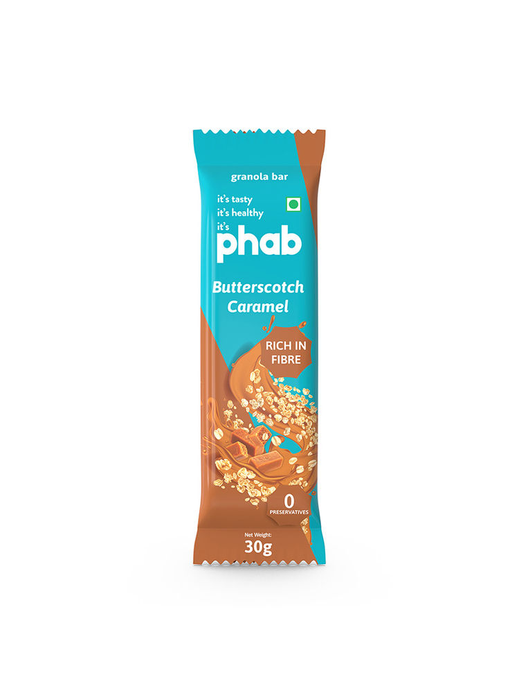 Phab Butter Scotch Caramel Granola Bars (Pack of 12)